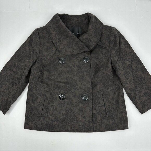 Yansi Fugel Women's Brown Paisley Striped Career Blazer‎ Skirt Suit M-C38/8-W30 - Picture 7 of 14